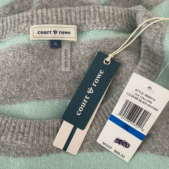 Court & Rowe Womens Striped Sweater Crew Neck Long Sleeve Pullover XL - Picture 7 of 8